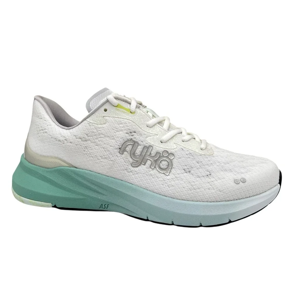 Ryka Euphoria Run Womens Athletic Shoes Size 7.5 Wide Width White/Green Sneakers
